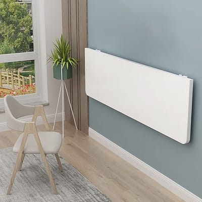 Klaptafel Wandmontage - Zwevende Bureau - Ruimtebesparend Werken - 70 kg Draagvermogen - 100x40cm - Wit