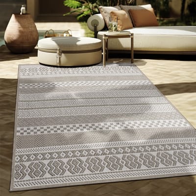 Paco Home In-& Outdoor Vloerkleed Balkon Terras Keukenvloerkleed Modern Boho Ethno Patroon 120x160 cm