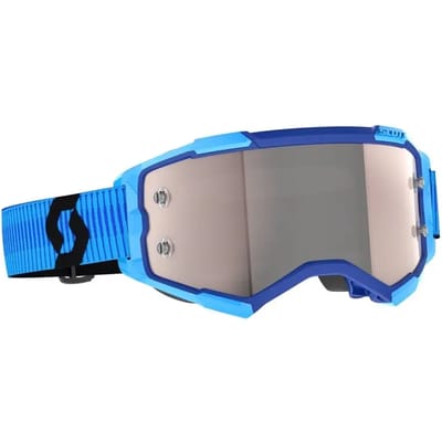 SCOTT Fury Cross/Endurobril Blauw/Zwart - Zilver Chroom