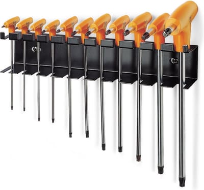 11-delige set haakse stiftsleutels voor Torx® schroeven en krachthandgreep met support 97TTX/SP11
