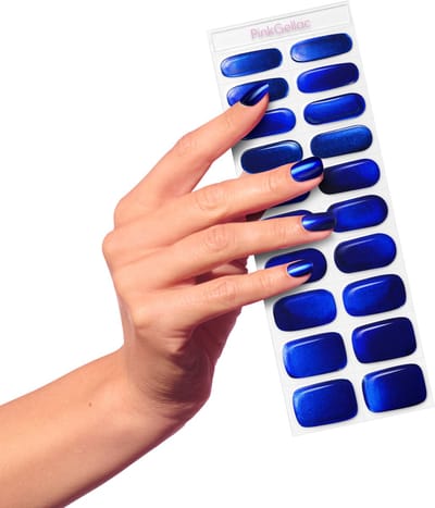 Pink Gellac UV Nagelstickers - Gellak Stickers 0017 Royal Chrome - Nail Art Gel Stickers voor Nagels - 20 stuks in 10 maten