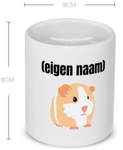 Akyol - cavia met eigen naam Spaarpot - Cavia - iemand die cavia's heeft - cavia liefhebber - dieren - cadeau - verjaardag - kado - - 350 ML inhoud