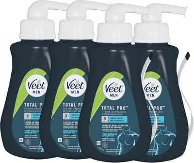 Veet - Men - Ontharingscreme Gevoelige for Men 400ML - 4 Stuks - Voordeelverpakking