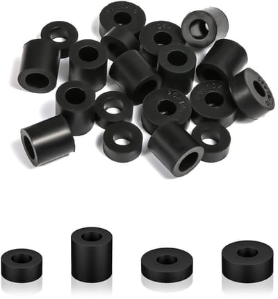 Dailygoods- Rubberen Ringen 20 Stuks - Neopreen Doorvoertules - Multifunctioneel - Assortiment in 4 Maten - Zwarte Grommets - Voor Home/Auto Accessoires