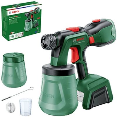 Bosch AdvancedSpray 18V-500 - Verfspuit - Inclusief Reinigingsborstel - Maatbeker - Verfcontainer met deksekl - Fijne spray mondstuk - Exlusief accu en lader