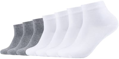 camano, Sneakersokken in een 7-pack zonder elastische band, basic sokken voor dames, damessokken, herensokken, comfortabel, unisex, unisex-sokken, sportsokken, kousen, sport, vrije tijd, sneakersokken, enkelsokken, teensokken, katoen, halve sokken.