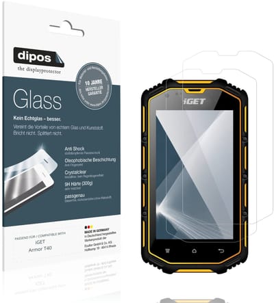 dipos – 2x Pantserfolie geschikt voor iGET Armor T40 | 9H Screenprotector