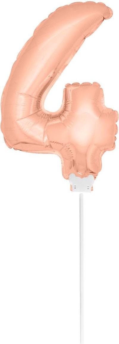 Folat - Folieballon cijfer mini Rose Gold number 4