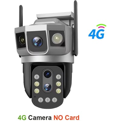 12MP Drie Schermen 4G/WiFi IP Camera 10x Optische Zoom PTZ Automatische Tracking Kleur Nachtzicht Draadloze Beveiliging Monitor 4G Camera