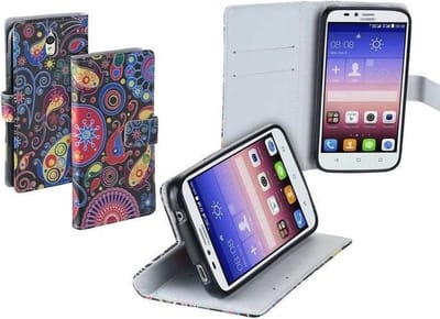 Fantasie design TPU bookcase Smartphonehoesje voor Huawei Y625 wallet case
