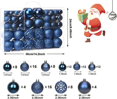 Livano Kerstballen - Kerstversiering - Plastic - Blauw - Kerstballenset - 100 stuks