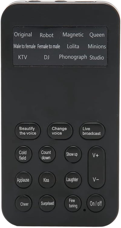 Stemvervormer - Voice Changer - Bellen Zingen Spelen - 8 Geluidseffecten - 10.3 x 10.2 x 1.7 cm - Zwart