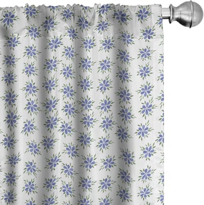 ABAKUHAUS Tuinkunst Gordijnen – 2x75×245 cm – Hemelsblauw, Groen & Wit
