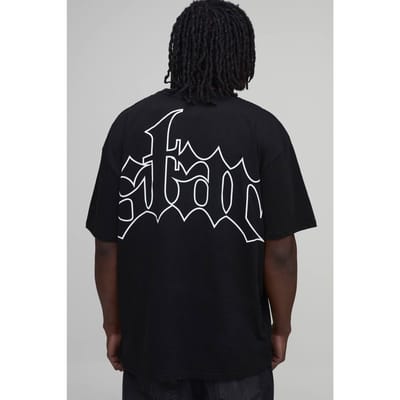 Lang Zwart Oversized T-shirt Met Sterrenprint | Black | Size Small
