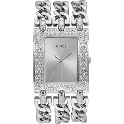 GUESS Heavy Metal Zilver Roestvrij Staal Kwarts W1275L1 Horloge zilver