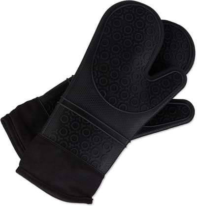 ovenhandschoenen siliconen - hittebestendig - antislip - 1 paar - zwart