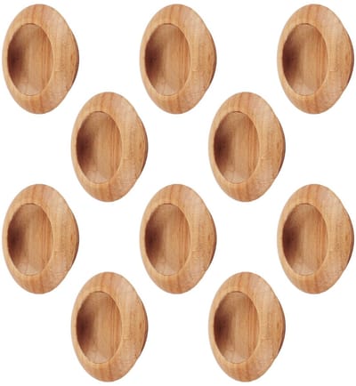 Dailygoods- Deurgreep 10-delig pakket - Houten Vingergreep - Verzinkte Trekdeurgreep - Schuifdeur/Kastgreep - Comfortabele Grip - Milieuvriendelijk Beukenhout - Handgreep