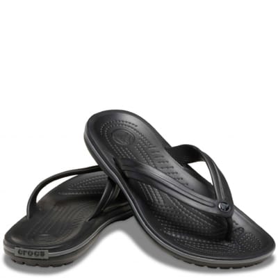 Crocs Crocbrand teenslippers voor heren in zwartgrijs