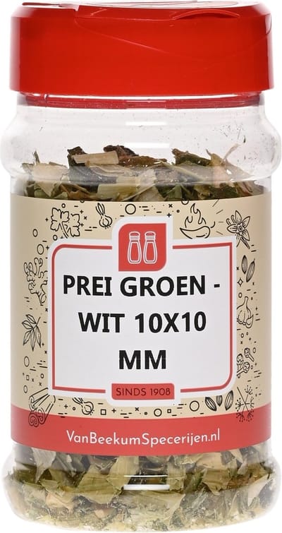 Van Beekum Specerijen - Prei Groen Wit 10x10 mm - Strooibus 30 Gram