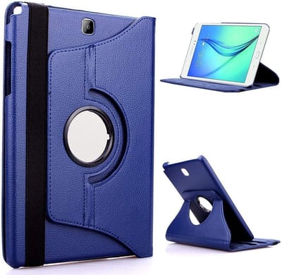 Draaibaar Hoesje - Rotation Tabletcase - Multi stand Case Geschikt voor: Samsung Galaxy Tab E 8.0 inch T375 T377 SM-T375 SM-T377 - Donkerblauw