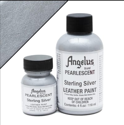 Angelus leerverf-Parelmoereffect:  Zilver 118ml/4oz