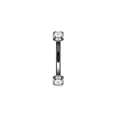 Piercing titanium curved rond intern 1.2x10x3 - zwart - LMPiercings