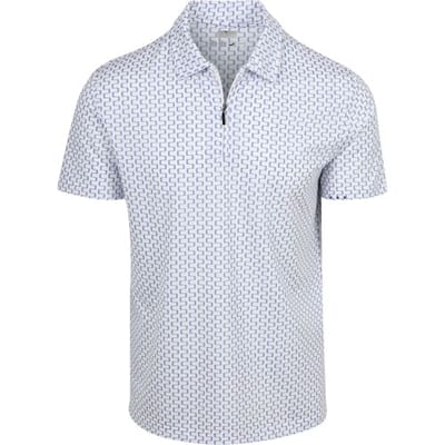 Polo Shirt Korte Mouw R2 Amsterdam Half Zip Polo Wit Print