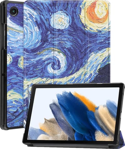 Hoesje - Geschikt voor Samsung Galaxy Tab A8 - Dun & Stevig - Hardcover Book Case - Trifold Bookcase Hoes - Hard Cover - Tablethoes - Sterrenhemel