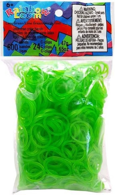 Rainbow Loom lime green jelly 600 stuks