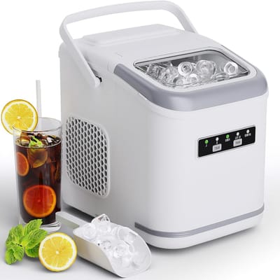 IJsblokjesmachine - Ijsmaker - Snelle IJsproductie - Zelfreinigende Functie - 12 kg per dag - Grijs