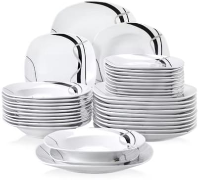 Opaline Serviesset - 36 delig - 12 persoons - Wit - Dinerborden - Bordenset - Diepe borden - Ontbijtborden - Servies - Keukenservies