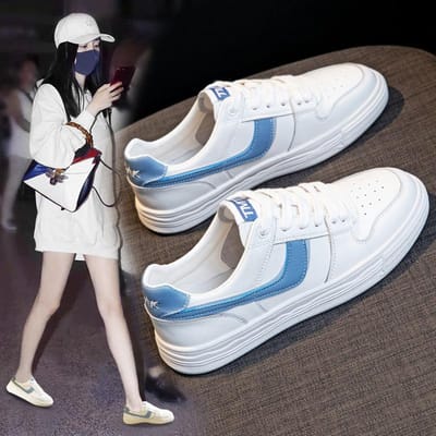 Echt Leer Kleine Witte Schoenen Dames Lente Nieuwe Damesschoenen Alles-match Platte Schoenen Casual Sportschoenen Dames 40 gray