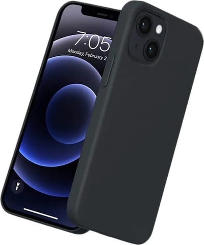 Hoesje Geschikt voor iPhone 14 Plus - zacht siliconen - Liquid Backcover - Zwart