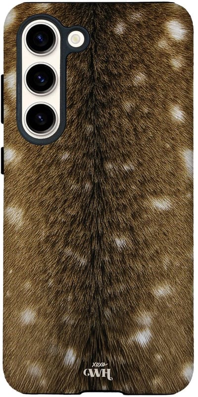 xoxo Wildhearts telefoonhoesje geschikt voor Samsung Galaxy S26 Plus - Bambi Bliss - Double Layer - Hard case met dubbele beschermlaag - Beschermhoes shockproof case - Hoesje met dierenprint - Hert - Bruin