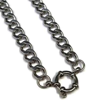 Aramat Jewels | Bedelketting | Zilverkleurige Stainless Steel Bedelketting - 7mm | 50cm |50cm |7mm | Staal | Volwassenen | Verkleurd niet