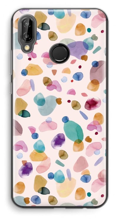 Case Company® - Hoesje geschikt voor Huawei P20 Lite hoesje - Terrazzo Memphis - Soft Cover Telefoonhoesje - Bescherming aan alle Kanten en Schermrand