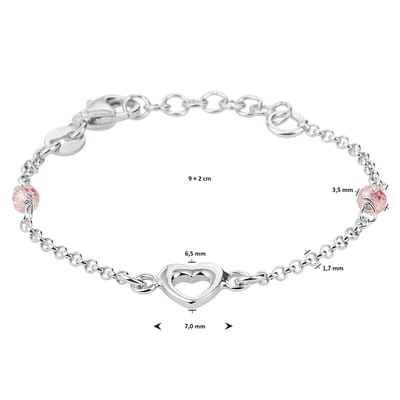 armband hart zilver gerhodineerd