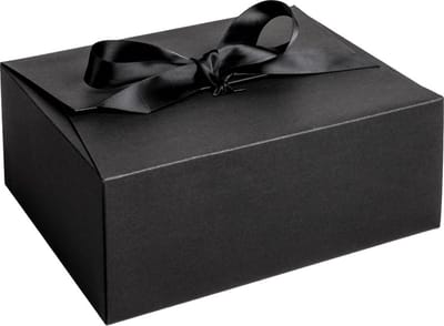 Cadeaudoos ZWART, budget style box 25x20x10cm (10 stuks)