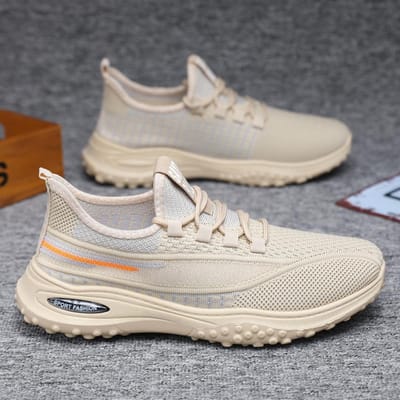 Nieuwe Casual Schoenen Modetrend Heren Casual Vliegend Geweven Schoenen Mesh Schoenen Wandelsneaker 44 gray