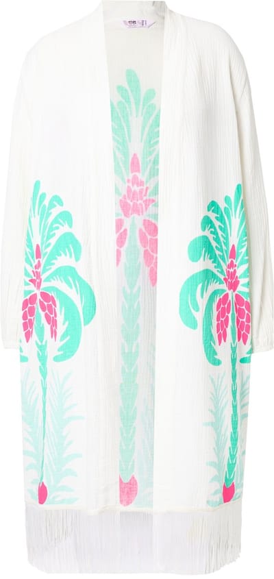 Angel of Style - Dames - Kimono mousseline palmenprint - Off-white - Maat 42