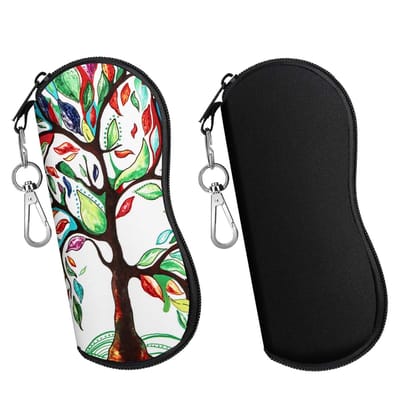Dailygoods- Brilcase 2-Pack - Zachte Neopreen Brillenhoes - Beschermende Brillenetui - Lichtgewicht en Flexibel - Met Clip voor Dames/Heren