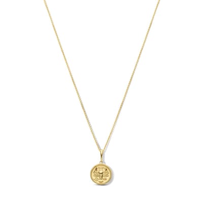New Bling 9NBG-0295 Gouden Ketting met Sterrenbeeld - Kreeft - 10 mm Doorsnee - Ankerschakel - 39 + 3 + 3 cm - 0,8 mm Dik - 14 Karaat - Goud