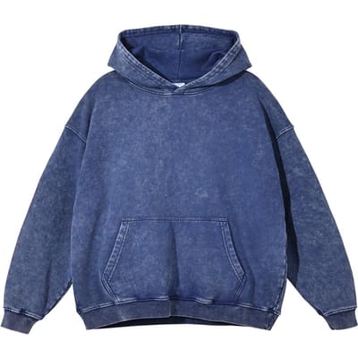 Zwaar Hoge Kwaliteit Straatkleding Gewassen Hoodie Vintage Donker Los Oversized Unisex Hoodie S blue