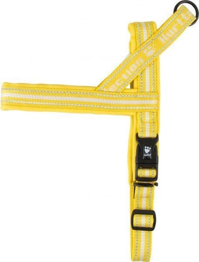 HURTTA Padded Hondentuig / Harnas - Nylon - Neopreen Binnenvoering - Geel - Reflecterend - Borstomtrek 80 - 90 cm - GELIEVE ALVORENS BESTELLEN OPMETEN