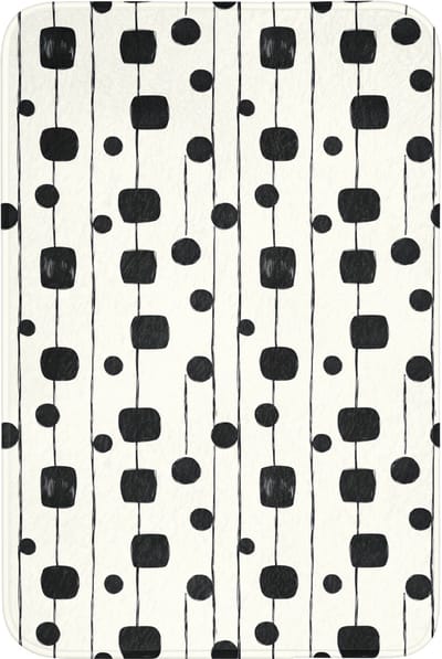 Badmat 60x90 cm - Antislip - Grafisch - Modern - Zwart - Badmatten voor badkamer - Badkamermat - Douchemat - Badkamer mat