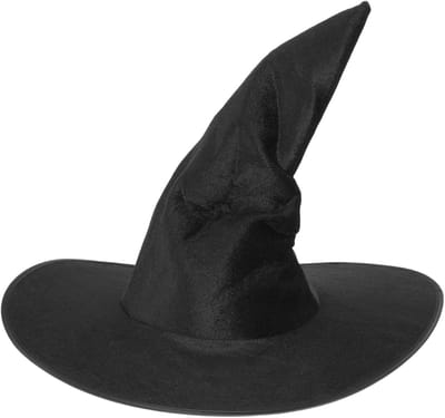 Gothic Heksenhoed voor Vrouwen en Kinderen, Zwarte Brede Rand Puntige Hoed voor Halloween Kostuum en Cosplay Accessoires