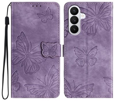 Coverup Hoesje - Geschikt voor Samsung Galaxy A57 Hoesje - Coverup Vlinders Book Case - Paars