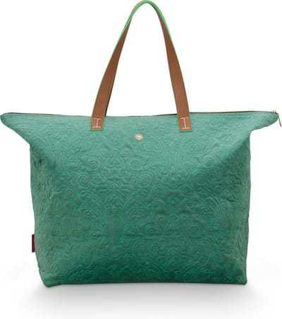 Pip Studio - Tilda - Quiltey Days - Shopper - Groen - Fluweel / Polyester - 66x20x44cm
