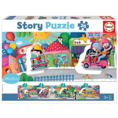 Educa - puzzel - Voertuigen - Verhaal Puzzel - 26 stukjes