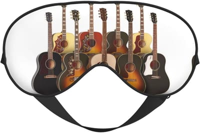 Oogmasker Gitaar - Slaapmasker Nap - Verbeteren Slaapkwaliteit - Dubbelzijdig Ontwerp - Verstelbaar - Zwart